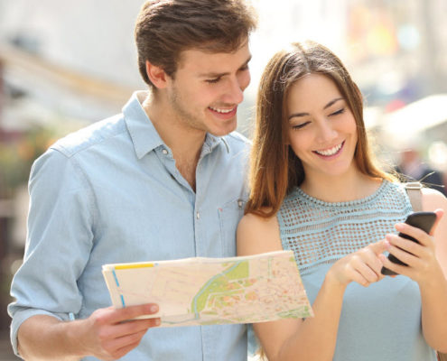 Couple Using Mobile Device