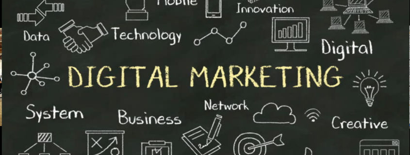 Image picture says Digital Marketing and shows all forms of digital marketing