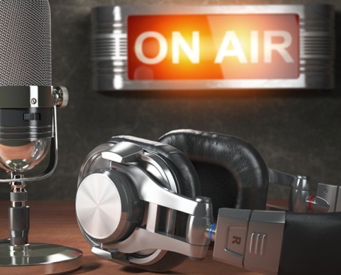 Podcasting tools shown with On-Air highlighted