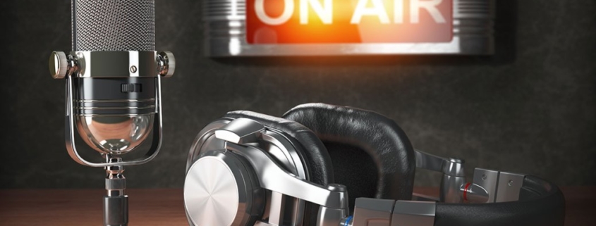 Podcasting tools shown with On Air highlighted