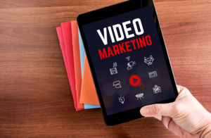 Video Content Picture of iPad with the words Video Marketing on it