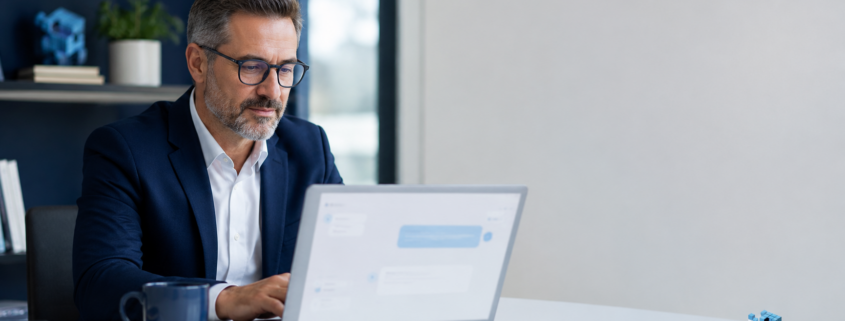 generative-engine-optimization-small-business | Lucé Media Business owner reviewing an AI search result while researching Generative Engine Optimization