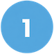luce media icon 01 | Lucé Media | Lucé Media Blue circular badge with a white numeral 1 in the center