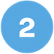 luce media icon 02 | Lucé Media | Lucé Media Blue circular badge with the white number 2 indicating step 2